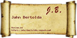 Jahn Bertolda névjegykártya